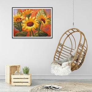 Tournesol - diamant rond complet - 40x30cm
