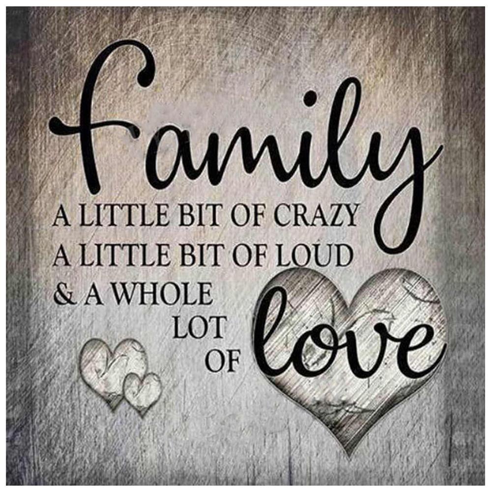 Famille - diamant rond complet - 40x40cm