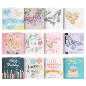 12pcs/Set-Birthday-Diamond Cartes de voeux
