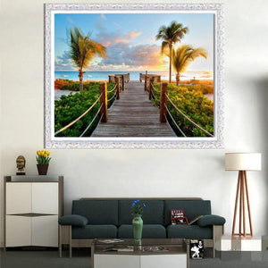 Paysage - diamant rond complet - 40x30cm
