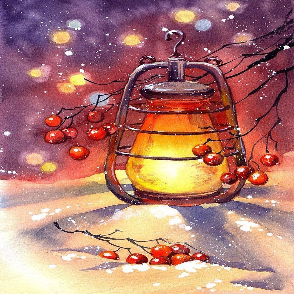 Lumière de flamme - diamant rond complet - 30x40cm