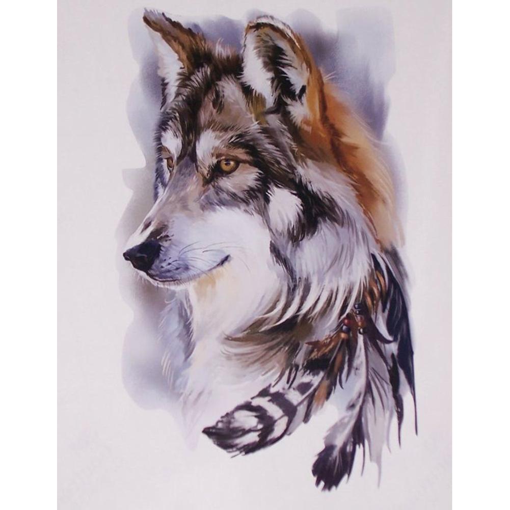 Loup - diamant rond complet - 30x40cm