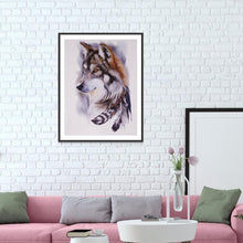Charger l&#39;image dans la galerie, Loup - diamant rond complet - 30x40cm

