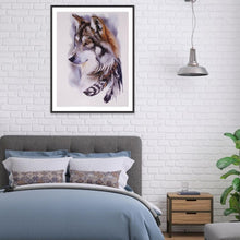 Charger l&#39;image dans la galerie, Loup - diamant rond complet - 30x40cm
