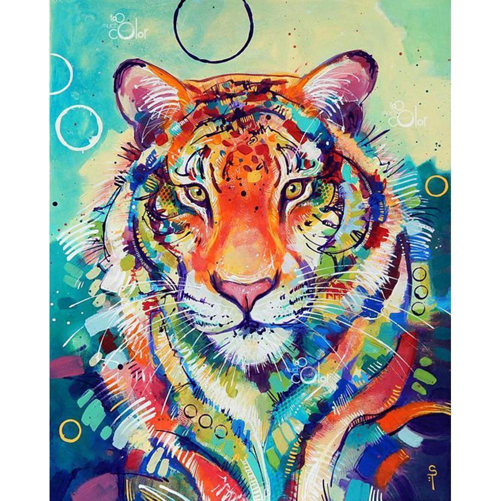 Tigre - diamant rond complet - 30x40cm
