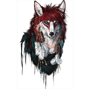 Loup - diamant rond complet - 30x40cm