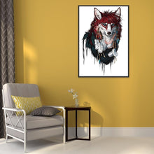 Charger l&#39;image dans la galerie, Loup - diamant rond complet - 30x40cm
