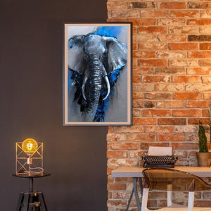 Éléphant - diamant rond complet - 30x40cm