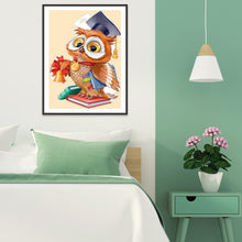 Charger l&#39;image dans la galerie, Hibou - diamant rond complet - 30x40cm
