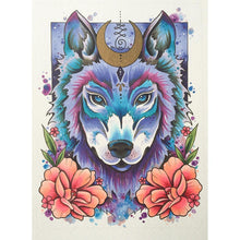 Charger l&#39;image dans la galerie, Loup - diamant rond complet - 30x40cm
