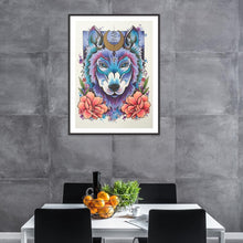 Charger l&#39;image dans la galerie, Loup - diamant rond complet - 30x40cm
