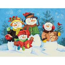 Charger l&#39;image dans la galerie, Bonhomme de neige - diamant rond complet - 40x30cm

