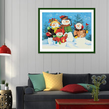 Charger l&#39;image dans la galerie, Bonhomme de neige - diamant rond complet - 40x30cm

