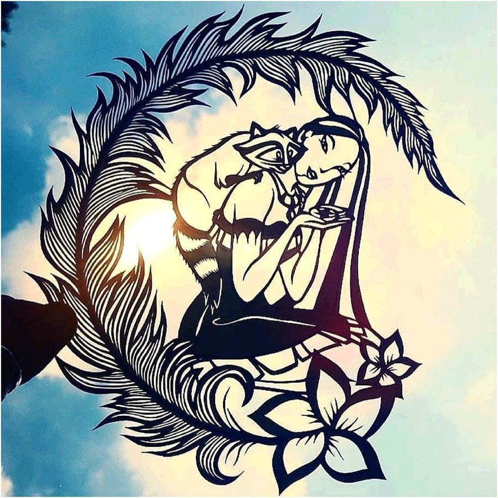 Fox girl - diamant rond complet - 30x30cm