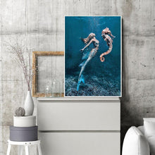 Charger l&#39;image dans la galerie, Hippocampe - diamant rond complet - 30x40cm
