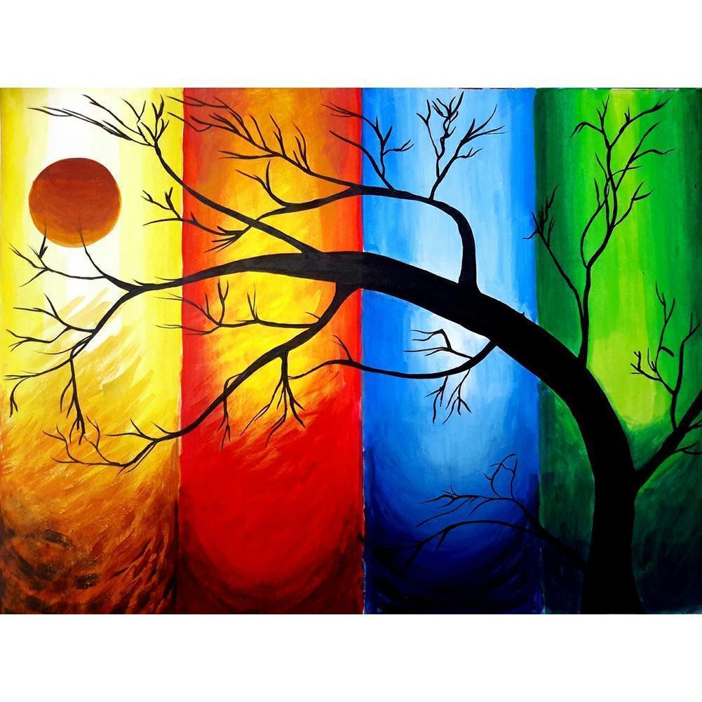 Paysage - diamant rond complet - 30x40cm