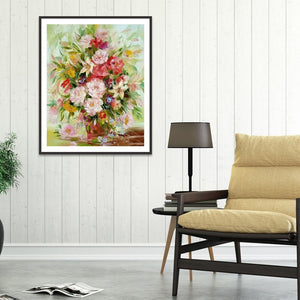 Fleurs - diamant rond complet - 30x40cm