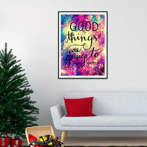 Mots de ciel étoilé - diamant rond complet - 30x40cm