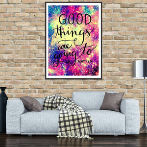 Mots de ciel étoilé - diamant rond complet - 30x40cm
