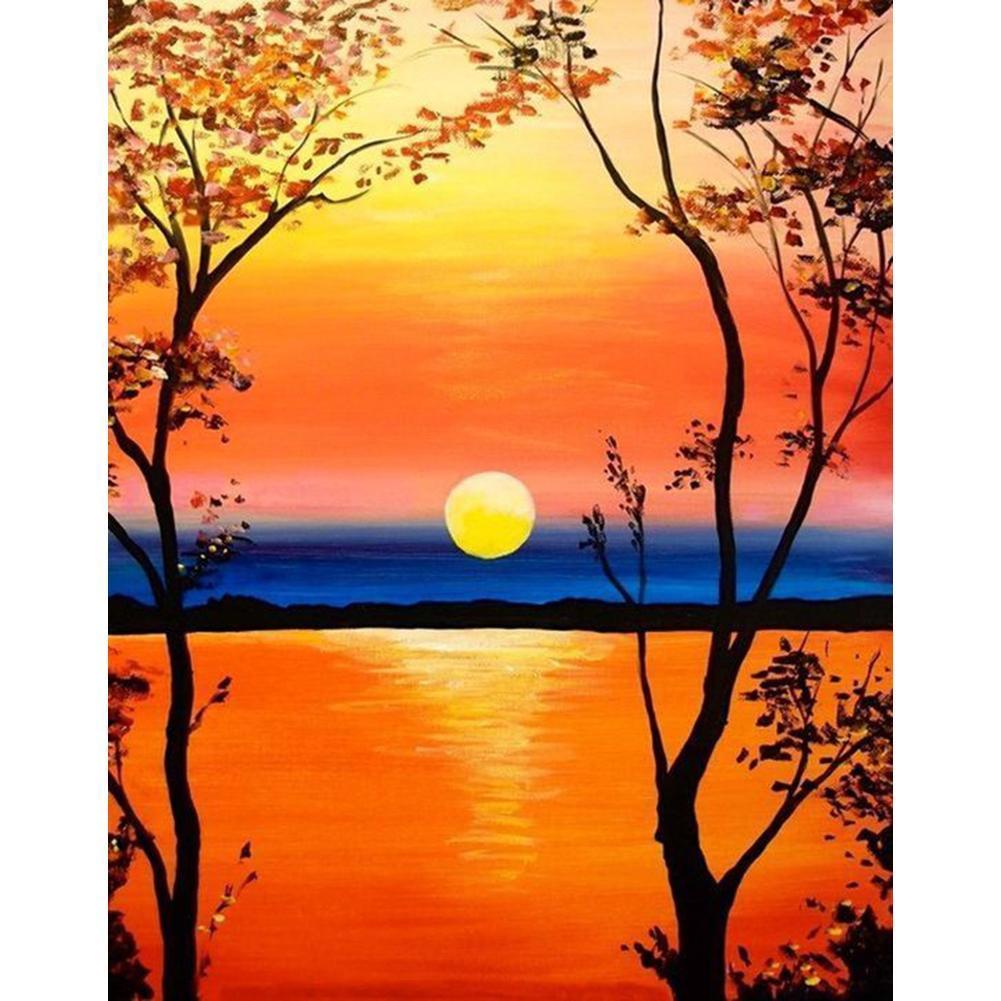 Paysage - diamant rond complet - 30x40cm