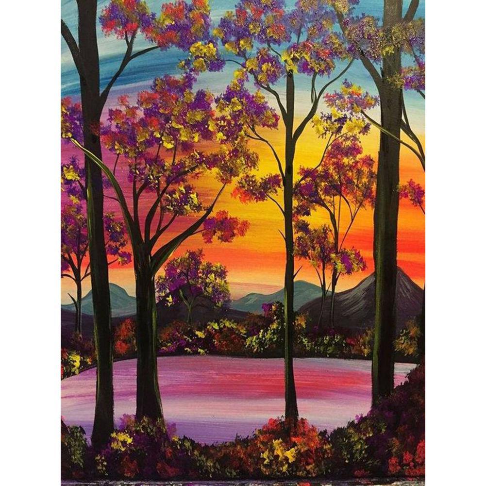 Paysage - diamant rond complet - 30x40cm