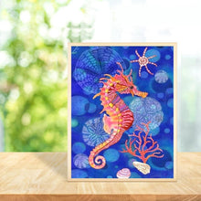 Charger l&#39;image dans la galerie, Hippocampe - diamant rond complet - 30x40cm
