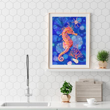 Charger l&#39;image dans la galerie, Hippocampe - diamant rond complet - 30x40cm
