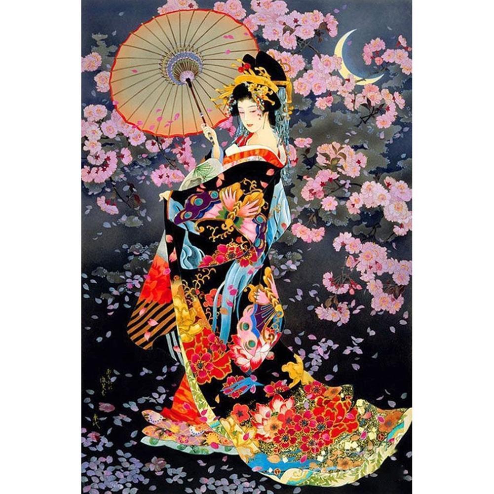 Geisha - diamant rond complet - 30x40cm