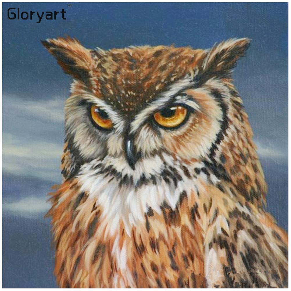 Glorpart hibou - diamant rond complet - 30x30cm