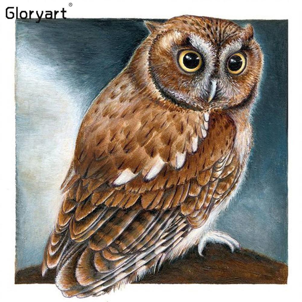 Glorpart hibou - diamant rond complet - 30x30cm