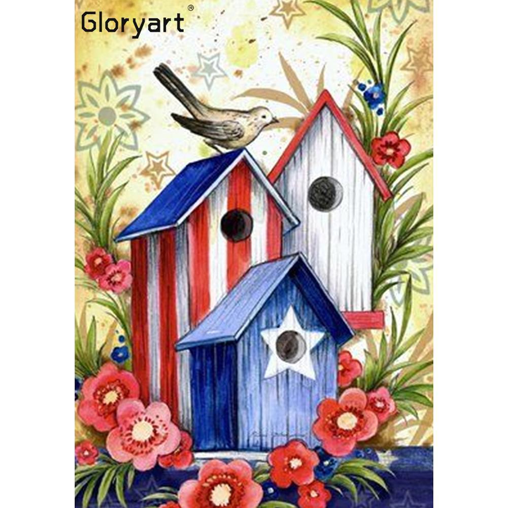 Gloryart nid d’oiseau - diamant rond complet - 30x40cm