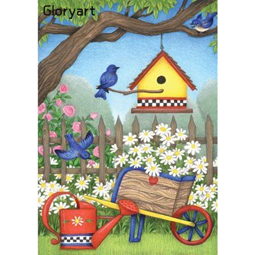 Gloryart nid d’oiseau - diamant rond complet - 30x40cm