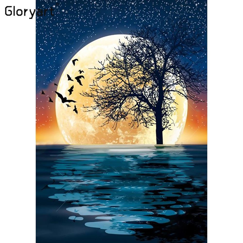 Gloryart lune - diamant plein rond - 30x40cm