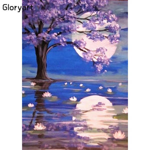 Gloryart lune - diamant plein rond - 30x40cm