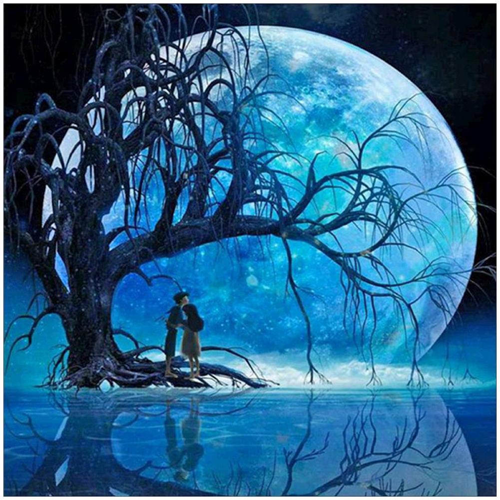 Lune - diamant plein rond - 30x30cm