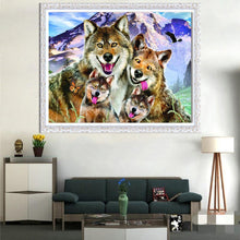 Charger l&#39;image dans la galerie, Loup - diamant rond complet - 40x30cm
