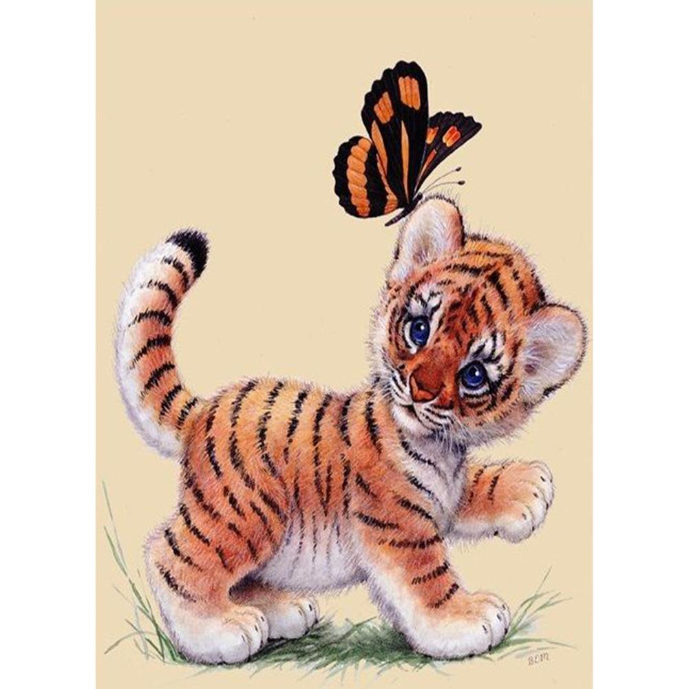Tigre - diamant rond complet - 30x40cm