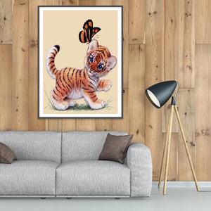 Tigre - diamant rond complet - 30x40cm