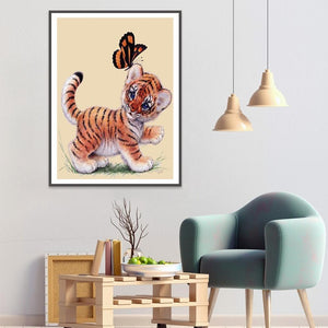 Tigre - diamant rond complet - 30x40cm