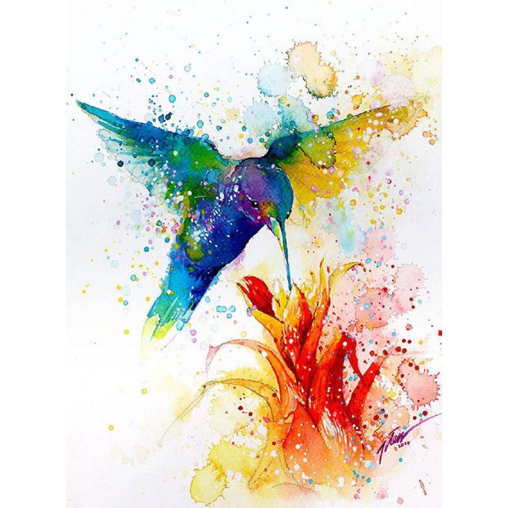 Oiseau - diamant rond complet - 30x40cm