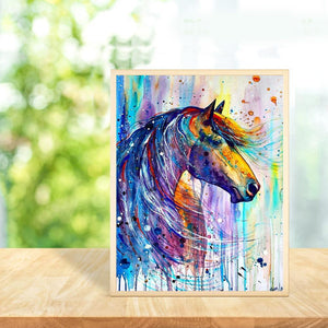 Cheval - diamant rond complet - 30x40cm