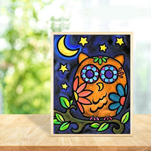 Charger l&#39;image dans la galerie, Hibou - diamant rond complet - 30x40cm
