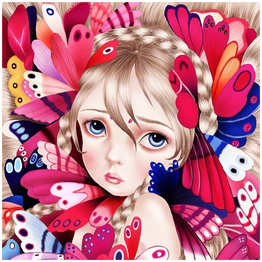 Fille - diamant rond complet - 30x40cm