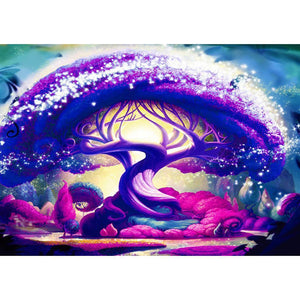 Arbre - diamant rond complet - 40x30cm