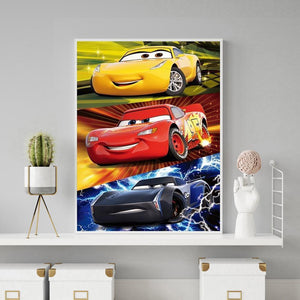 Voitures - peinture diamant - 30x40cm