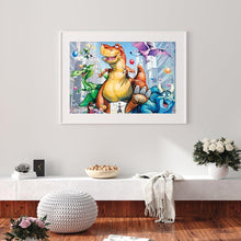 Charger l&#39;image dans la galerie, Dinosaure - diamant rond complet - 30x40cm

