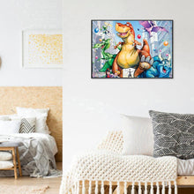 Charger l&#39;image dans la galerie, Dinosaure - diamant rond complet - 30x40cm
