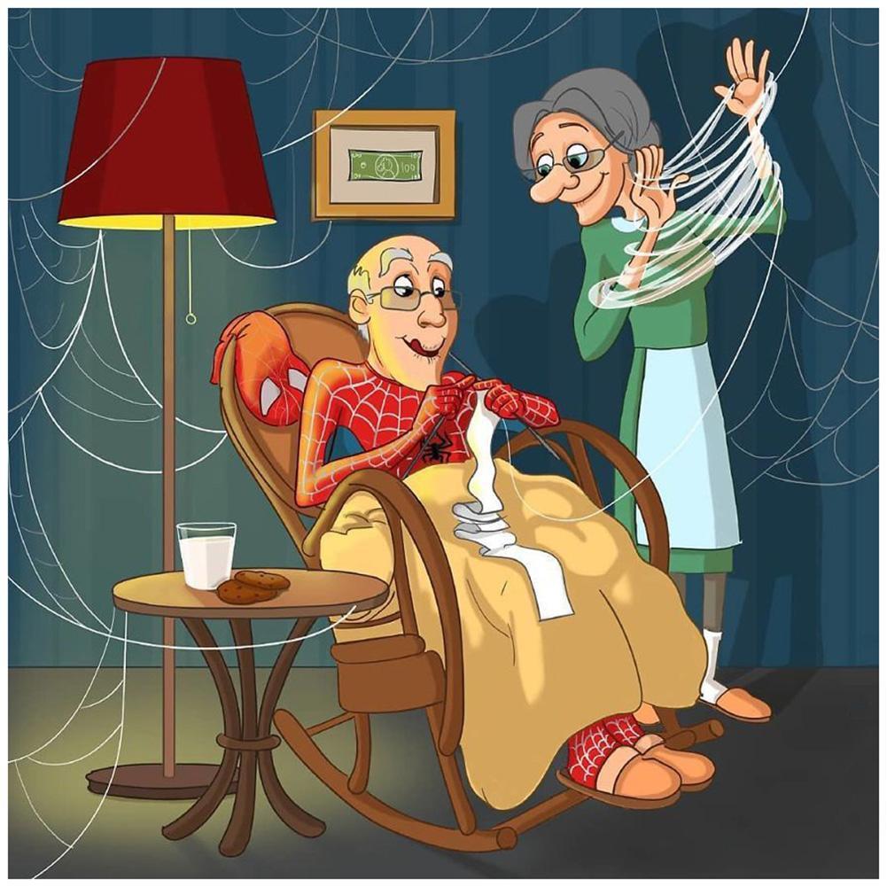 Vieil homme - peinture complète de diamant - 30x30cm