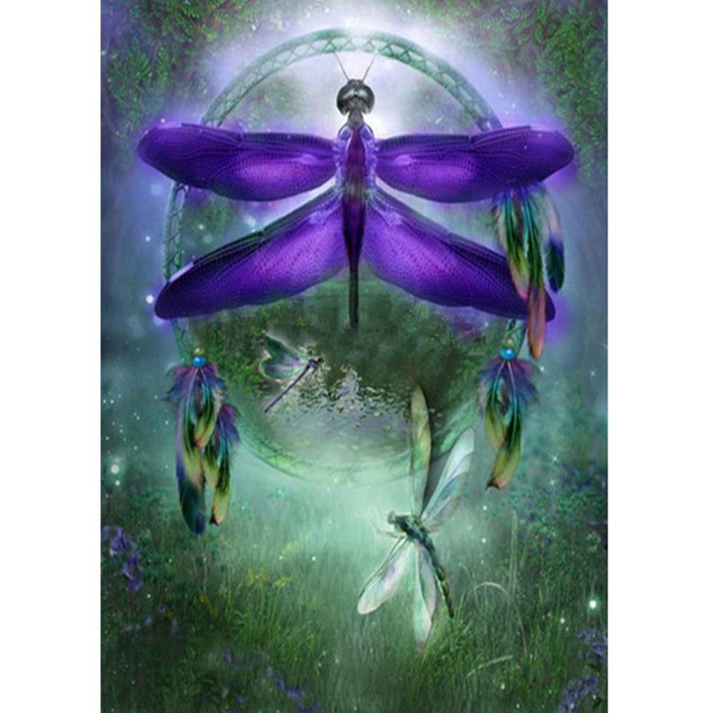 Libellule - peinture en diamant complet - 40x30cm