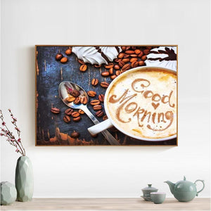 Café - peinture diamant pleine - 30x40cm